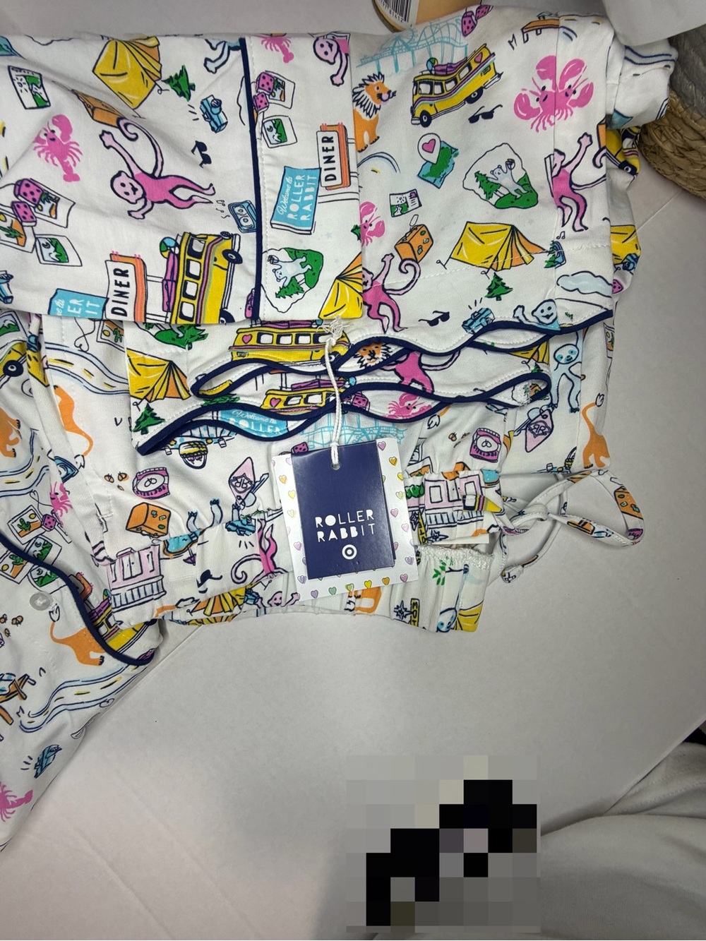 Roller Rabbit x Target Road Piece Pajama Set Button-Front Long Sleeve Graphic M - Picture 7 of 9
